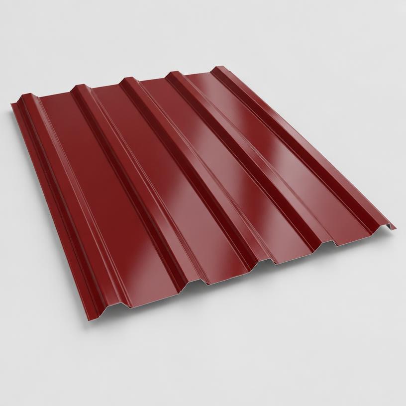 Plancha de Aluzinc color rojo perfil trapezoidal TR6